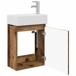 vidaXL Meuble de salle de bain avec robinet Bois ancien