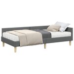 vidaXL Cadre de lit d'angle avec matelas 2 pc Gris foncé 100 x 200 cm