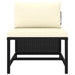 vidaXL Salon de jardin 8 Pièces avec coussins Résine tressée Noir