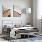 vidaXL Cadre de lit métal sans matelas et tête de lit blanc 150x200 cm