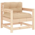 vidaXL Salon de jardin 6 Pièces avec coussins bois massif