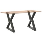 vidaXL Pieds de table à manger 2 pièces Anthracite 80 x (72-73 3) cm Acier