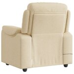 vidaXL Fauteuil de massage inclinable Crème Tissu