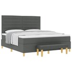 vidaXL Lit à ressorts avec tête de lit Gris foncé 200 x 180 cm tissu