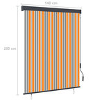 vidaXL Store roulant d'extérieur 140x250 cm Jaune et bleu