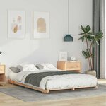 vidaXL Cadre de lit surélevé Marron 135 x 190 cm Bois massif en pin