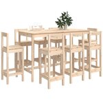 vidaXL Ensemble de bar 9 Pièces Bois de pin massif
