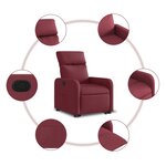 vidaXL Fauteuil inclinable rouge bordeaux tissu