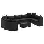 vidaXL Salon de jardin 10 Pièces avec coussins noir résine tressée