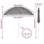 vidaXL Parasol de plage Marron Ø 206 x 209.5 cm Acier