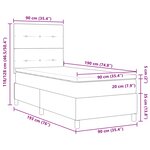 vidaXL Lit à ressorts avec matelas avec LED Noir 90 x 190 cm tissu
