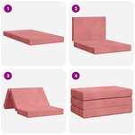 vidaXL Canapé-lit pliable 80 x 67 x 45 cm Rose