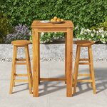 vidaXL Ensemble de bar de jardin 3 Pièces bois d'acacia solide