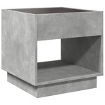 vidaXL Table basse avec LED infini gris béton 50x50x50 cm