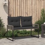 vidaXL Banc extérieur 2 -Seater 4 pc 110 x 59 x 82 cm polyrotin