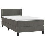 vidaXL Sommier à lattes de lit et matelas Gris foncé 90x190 cm Velours