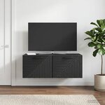 vidaXL Meuble TV mural Noir 78 5 x 41 x 30 cm Bois d'ingénierie