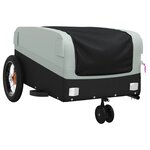 vidaXL Remorque de vélo noir et gris 30 kg fer
