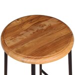 vidaXL Tabourets de bar lot de 2 bois de teck massif
