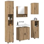 vidaXL Ensemble de mobilier de salle de bain 5 Pièces Chêne artisanal