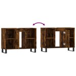 vidaXL Armoire salle de bain chêne fumé 80x33x60cm bois d'ingénierie