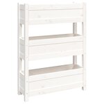 vidaXL Jardinière Blanc 77x25x104 5 cm Bois massif de pin