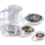 Capsules rondes 26mm pour monnaies 2 euros commémoratives. Paquet - 10 capsules