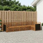 vidaXL Ensemble de canapé d'angle 5 Pièces Naturel Bois d'Acacia Massif