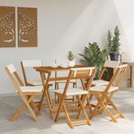 vidaXL Chaises de bistrot d'extérieur 6 Pièces Crème blanc