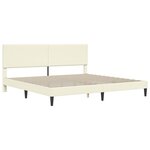 vidaXL Cadre de lit Crème 200 x 200 cm Tissu en velours côtelé