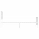 vidaXL Cadre de lit métal avec tête de lit/pied de lit blanc 100x200cm