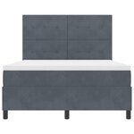 vidaXL Lit à ressort LED avec matelas Gris foncé 140 x 200 cm tissu