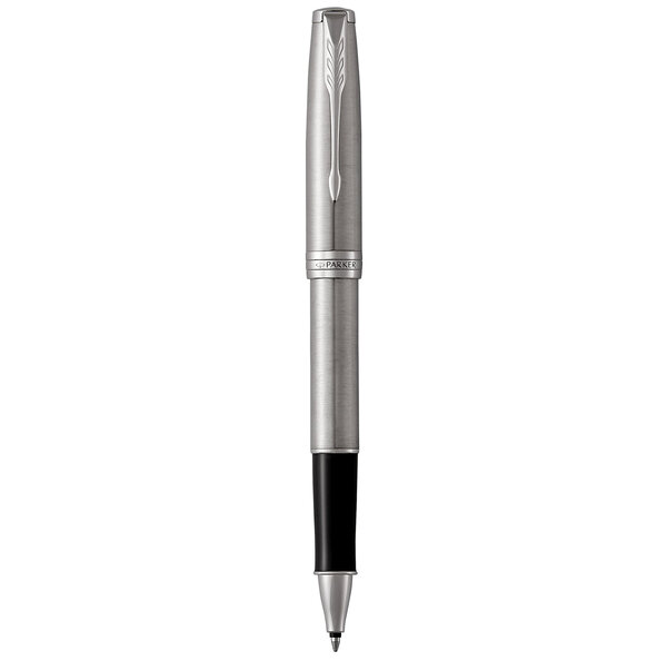 PARKER Sonnet Stylo roller  acier inoxydable  Recharge noire pointe fine  Coffret cadeau