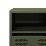 vidaXL Meuble TV vert olive 135x39x43 5 cm acier laminé à froid
