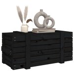 vidaXL Boîte de rangement Noir 91x40 5x42 cm Bois massif de pin