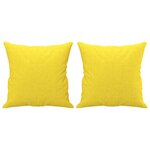 vidaXL Ensemble de canapés 3 Pièces avec coussins jaune clair tissu