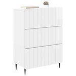 vidaXL Armoire à tiroirs Blanc brillant 66 x 34 5 x 92 cm