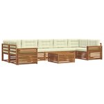 vidaXL Ensemble de canapés d'extérieur 8 pc Naturel et Crème