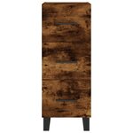 vidaXL Buffet haut Chêne fumé 34 5x34x180 cm Bois d'ingénierie