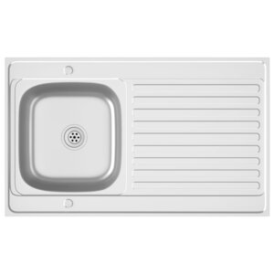 vidaXL Jeu d'évier de cuisine et égouttoir argenté 1000x600x155mm inox