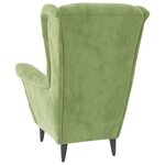 vidaXL Fauteuil vert clair velours