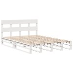 vidaXL Cadre de lit sans matelas blanc 135x190 cm bois de pin massif