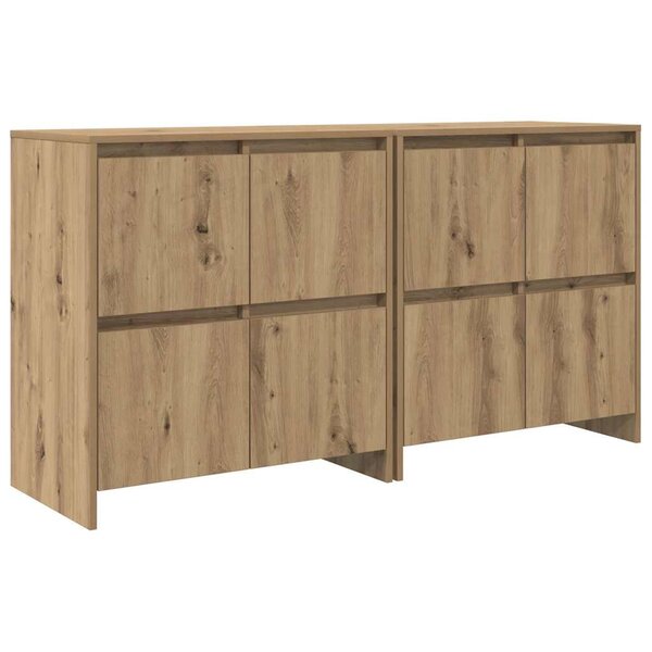 vidaXL Buffets 2 Pièces chêne artisanal 70 x 41 x 75 cm Bois d'ingénierie