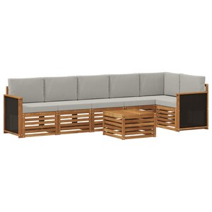 vidaXL Ensemble de canapé d'angle 6 Pièces Naturel et gris clair