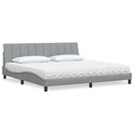 vidaXL Lit avec matelas gris clair 200x200 cm tissu