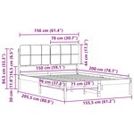 vidaXL Cadre de lit avec tête de lit rembourrée Taupe 150 x 200 cm