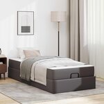 vidaXL Cadre de lit avec matelas avec matelas 2 Pièces Gris PVC