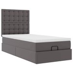 VidaXL Lit ottoman avec matelas gris 90x200 cm similicuir