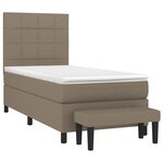 vidaXL Sommier à lattes de lit avec matelas Taupe 80x200 cm Tissu