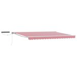 vidaXL Auvent rétractable électrique Rouge et Blanc 4 5 × 3 5 m